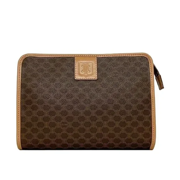 Celine Clutch Bag Brown Beige Macadam - Picture 1 of 10